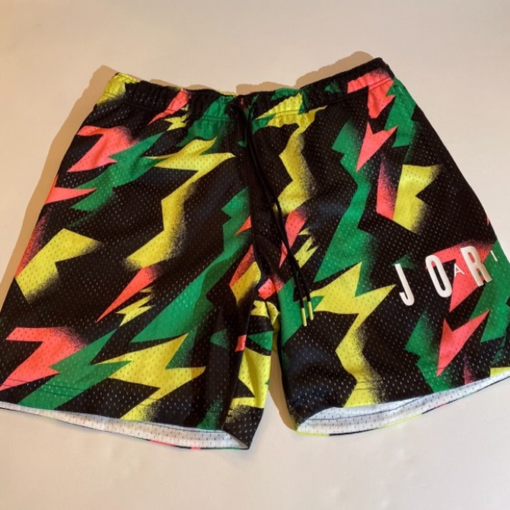 New men’s Jordan Shorts blk/grn/ylw CZ4757-307.